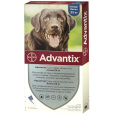 Капли на холке Advantix от блох, клещей и комаров для собак весом 25 – 40 кг, 1 шт