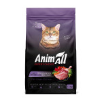 AnimAll АнімАлл Повнораціонний сухий корм для дорослих котів зі свіжою індичкою та качкою, 12кг