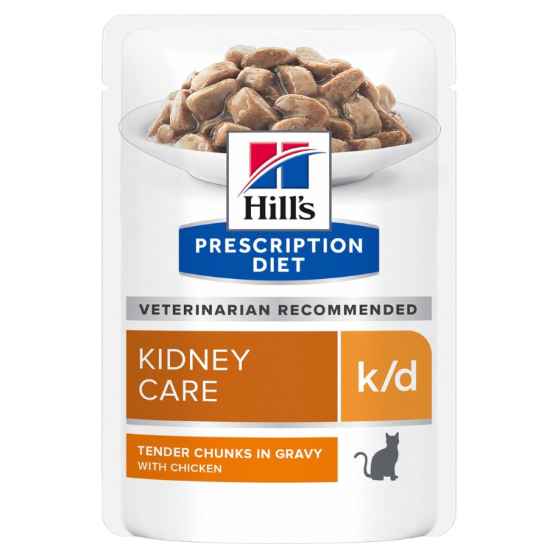 Вологий корм (пауч) для котів Hill's PRESCRIPTION DIET k/d для підтримання функції та здоров’я нирок з куркою , 85 г