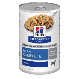 Hill’s PRESCRIPTION DIET Derm Complete Вологий корм для собак при харчовій алергії та атопічному дерматиті, консерва, 370 г