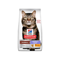 Hill's SCIENCE PLAN Hairball & Perfect Coat Сухий корм для дорослих котів для виведення грудочок шерсті та покращення стану шерсті, з куркою, 3 кг