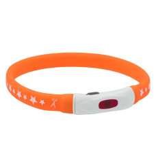Нашийник AnimAll LED-S з підсвічуванням, підзарядкою USB, для собак малих порід, 40 см, помаранчевий