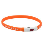 Нашийник AnimAll LED-М з підсвічуванням, підзарядкою USB, для собак середніх порід, 55 см, помаранчевий