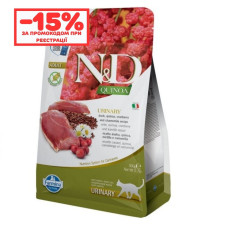 Сухий беззерновий корм Farmina N&D QUINOA URINARY DUCK & CRANBERRY для котів з проблемами сечевипускання. Качка, кіноа, журавлина та ромашка. 300г