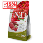 Сухий беззерновий корм Farmina N&D QUINOA URINARY DUCK & CRANBERRY для котів з проблемами сечевипускання. Качка, кіноа, журавлина та ромашка. 1,5кг