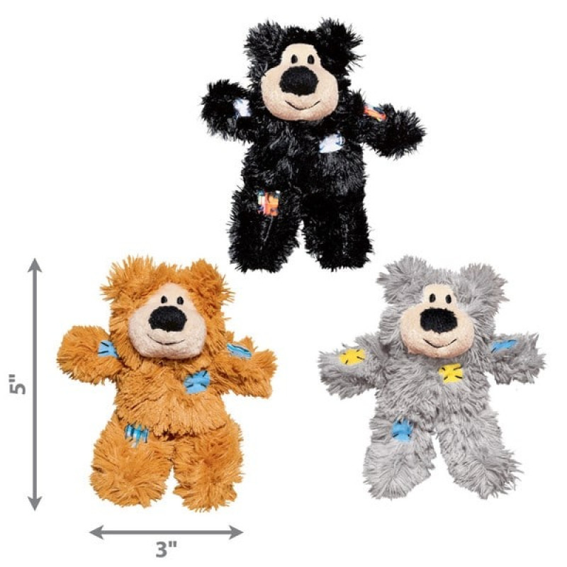 Іграшка для котів KONG Softies Patchwork Bear Софтис Ведмедик лоскутний, кольорив асортиметі
