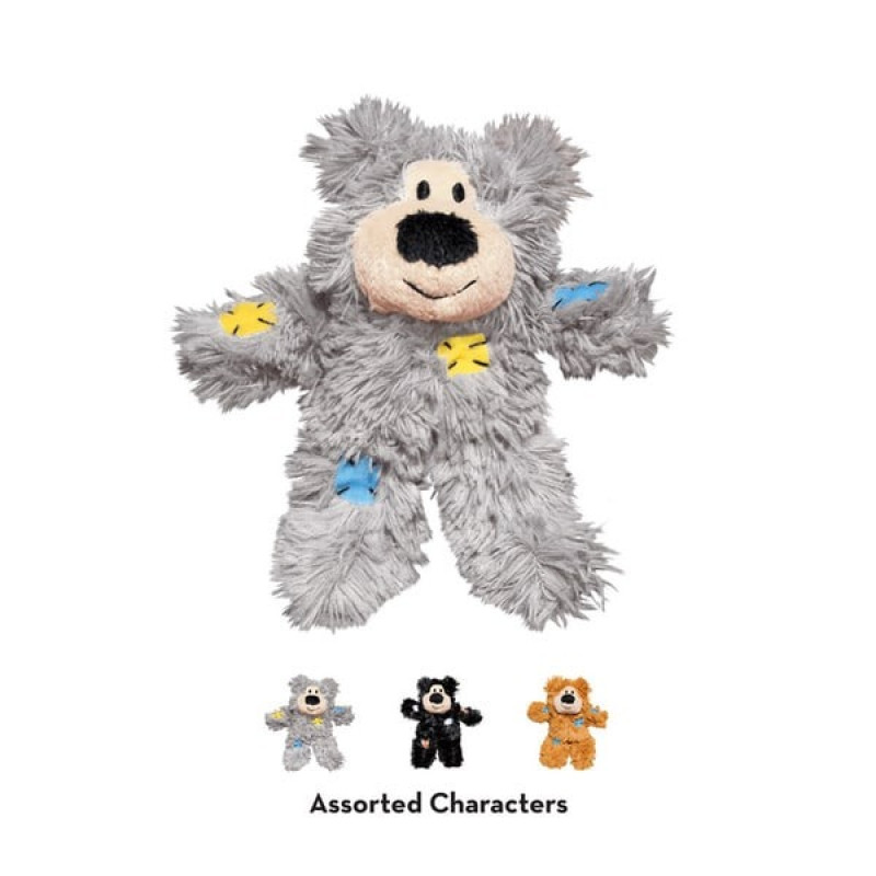 Іграшка для котів KONG Softies Patchwork Bear Софтис Ведмедик лоскутний, кольорив асортиметі