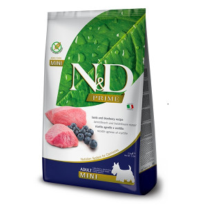 Сухий беззерновий корм Farmina N&D Prime Lamb&Blueberry Adult Mini для дорослих собак дрібних порід з ягням та чорницею 2,5 кг