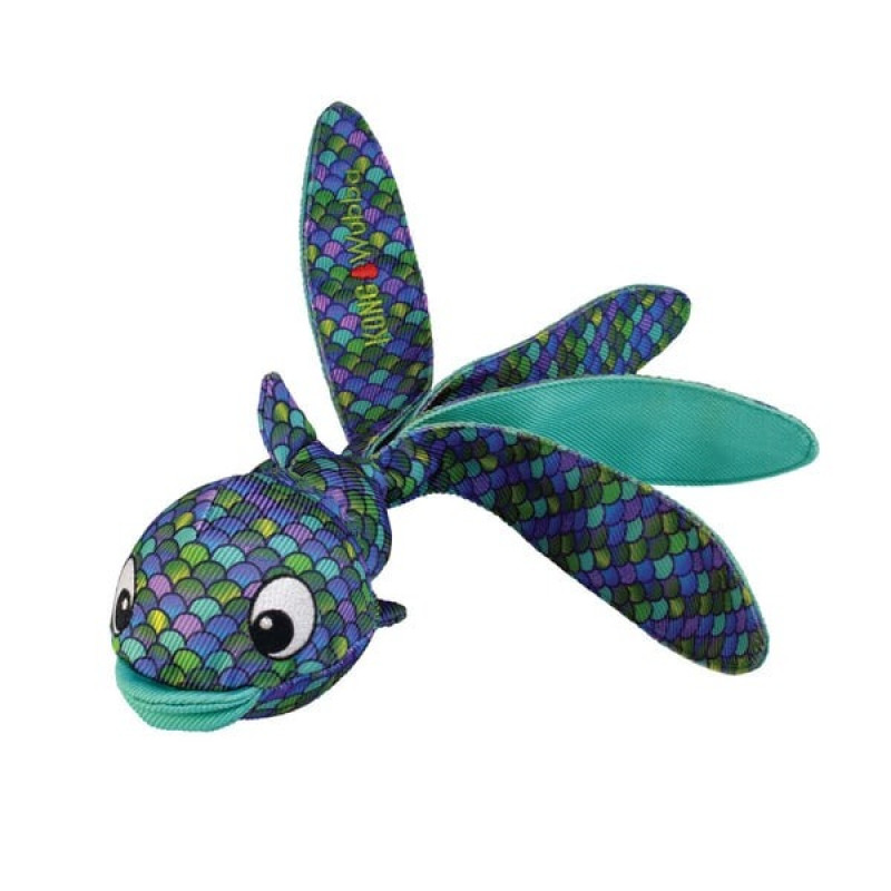 Іграшка м'яка для собак KONG Wubba Finz Blue риба, L
