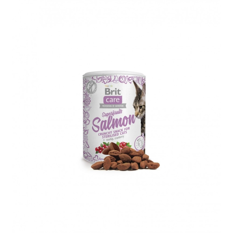Ласощі для котів Brit Care Cat Snack Superfruits Salmon, лосось, 100 г
