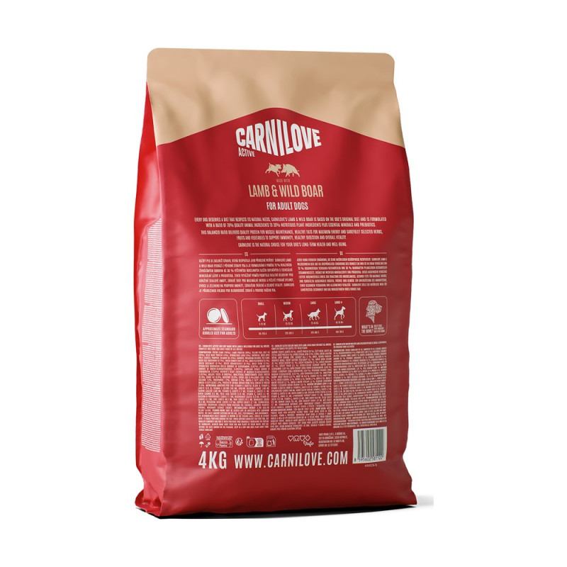 Корм сухой Carnilove Active Lamb & Wild Boar для собак ягненок и дикий кабан 4 кг