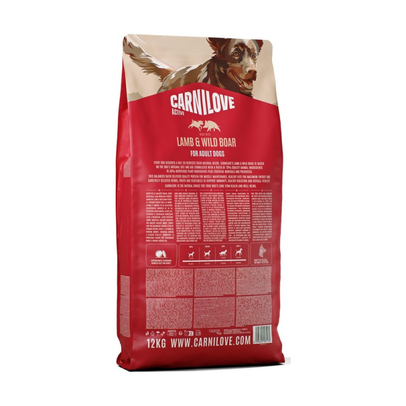Корм сухой Carnilove Active Lamb & Wild Boar для собак ягненок и дикий кабан 12 кг