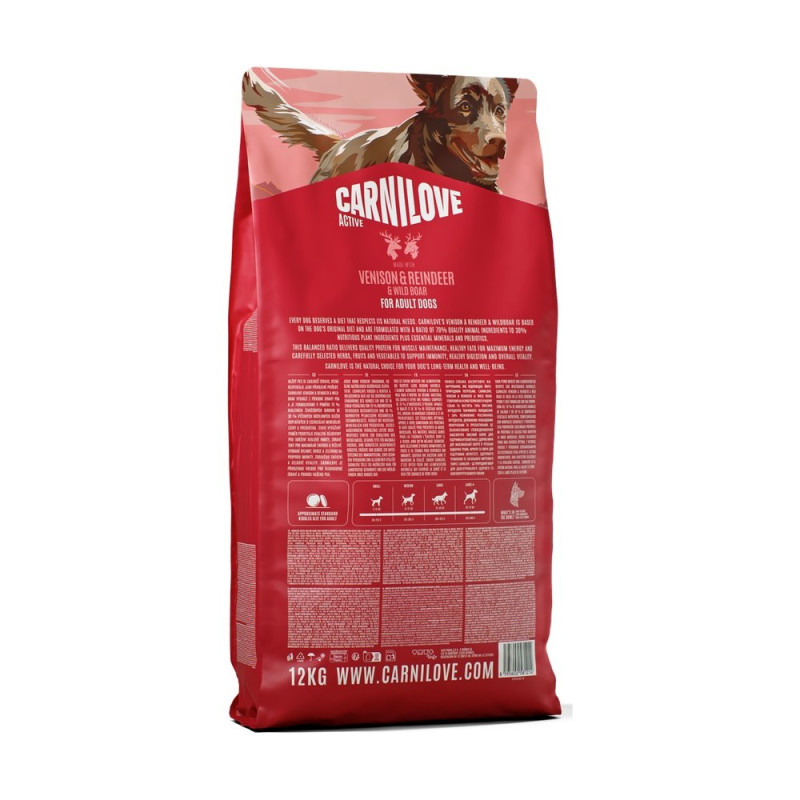 Корм сухой Carnilove Active Venison & Reindeer & Wild Boar Active Adults для активных собак оленина и дикий кабан 12 кг
