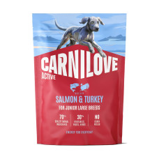 Корм сухой Carnilove Active Salmon & Turkey Junior Large Breed для молодых собак крупных пород лосось и индейка 1,5 кг