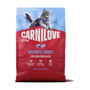 Корм сухой Carnilove Active Salmon & Turkey Large Breed для кошек крупных пород лосось и индейка 2 кг