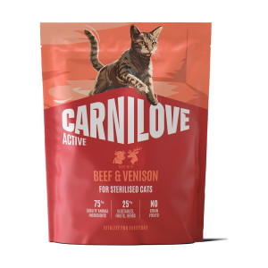 Корм сухой Carnilove Active Beef & Venison Sterilised для стерилизованных кошек говядина и оленина 400 г