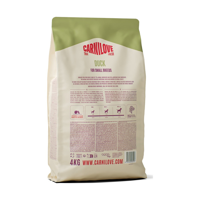Корм сухой Carnilove True Fresh Duck Small Breed для собак мелких пород утка 4 кг