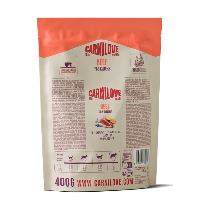 Корм сухой Carnilove True Fresh Beef Kitten для котят говядина 400 г