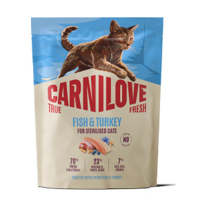 Корм сухой Carnilove True Fresh Fish & Turkey Sterilised для стерилизованных кошек рыба и индейка 400 г