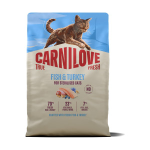 Корм сухий Carnilove True Fresh Fish & Turkey Sterilised для стерилізованих котів риба та індичка 2 кг