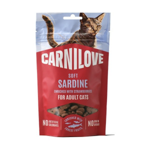 Лакомства Carnilove Soft Snack Sardine with Strawberry для кошек мягкие сардина и клубника 50 г