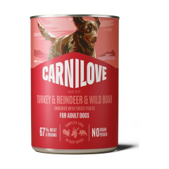 Корм вологий Carnilove Turkey & Reindeer & Wildboar для собак паштет індичка, оленина і дикий кабан 400 г