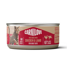 Корм вологий Carnilove Chicken & Lamb для котів паштет курка і ягня 100 г