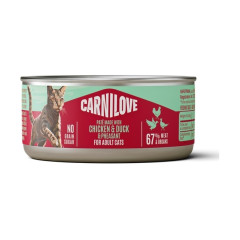 Корм вологий Carnilove Chicken, Duck & Pheasant для котів паштет курка, качка і фазан 100 г