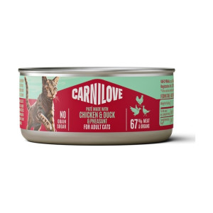 Корм влажный Carnilove Chicken, Duck & Pheasant для кошек паштет курица, утка и фазан 100 г