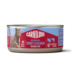 Корм влажный Carnilove Turkey & Salmon для кошек паштет индейка и лосось 100 г