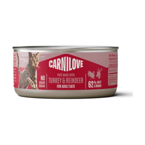 Корм влажный Carnilove Turkey & Reindeer для кошек паштет индейка и северный олень 100 г