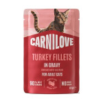 Корм влажный Carnilove Gravy Turkey with Valerian для кошек индейка и валериана в соусе 85 г