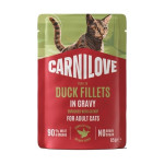 Корм вологий Carnilove Gravy Duck with Catnip для котів качка і котяча м'ята в соусі 85 г