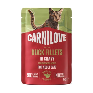Корм влажный Carnilove Gravy Duck with Catnip для кошек утка и кошачья мята в соусе 85 г