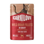 Корм влажный Carnilove Gravy Wild Boar with Chamomile для кошек дикий кабан и ромашка в соусе 85 г