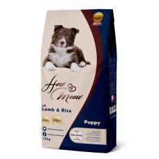 Повнораціонний корм для щенят Хау Мяу How Meow Puppy з ягням та рисом 15кг