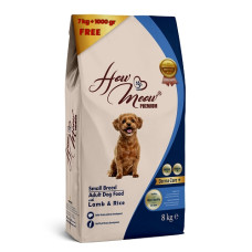 Повнораціонний корм для дорослих собак How Meow Dog Adult Mini з ягням та рисом 7+1кг