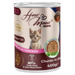 Повнораціонний вологий корм для кошенят Хау Мяу How Meow Kitten з куркою 400г