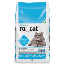 Бентонітовий наповнювач RoCat Unscented для котячого туалету, без аромату, 5 л (4.3 кг)