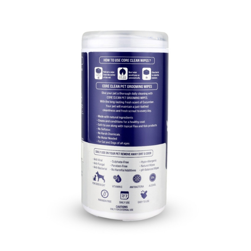 Серветки вологі Pet Clean PET GROOMING WIPES для грумінгу домашніх тварин, щоденне очищення з ароматом квітів японської вишні 50 шт.