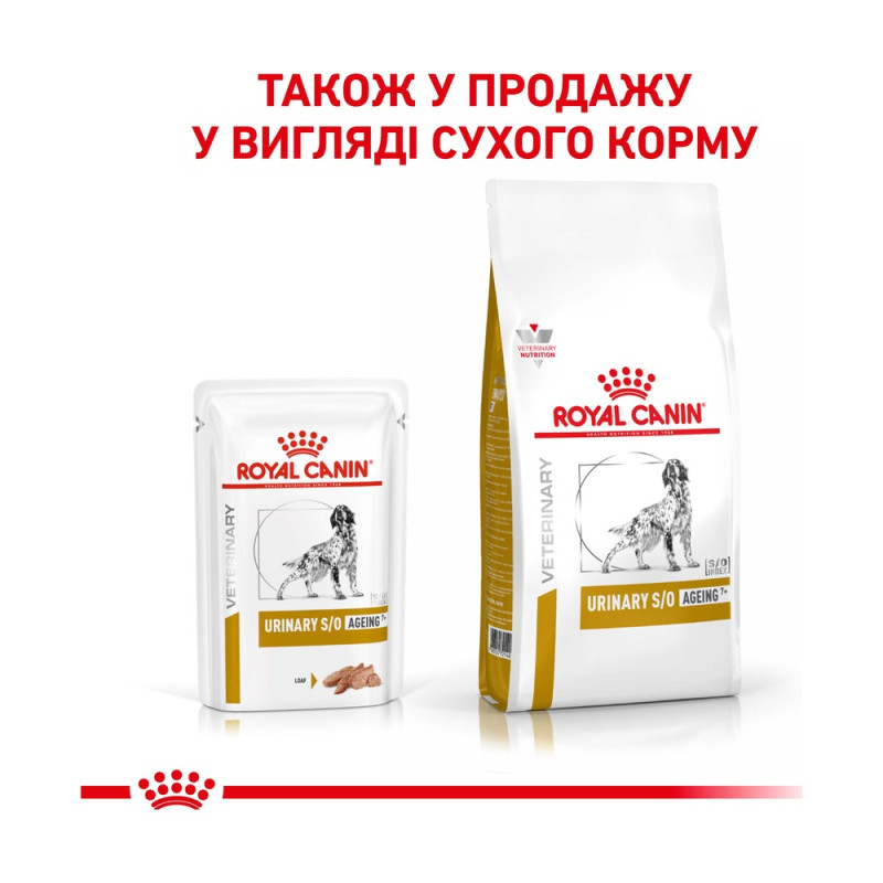Влажный корм для взрослых собак ROYAL CANIN URINARY S/O AGEING 7+ DOG (паштет) 0.085 кг