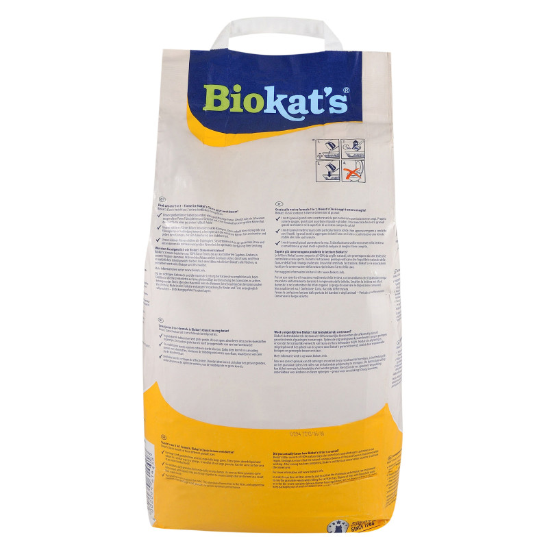 Наповнювач Biokats Classic 3in1 для котячого туалету, бентонітовий, 10 л