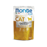 Влажный корм Monge Cat Grill Sterilised chicken для взрослых стерилвзированных кошек, курица, 85 г