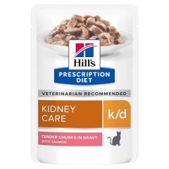 Вологий корм (пауч) для котів Hill's PRESCRIPTION DIET k/d для підтримання функції та здоров’я нирок з лососем , 85 г