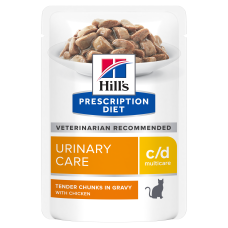 Вологий корм (пауч) для котів Hill's PRESCRIPTION DIET c/d для підтримки здоров’я нирок та сечовидільної системи з куркою , 85 г