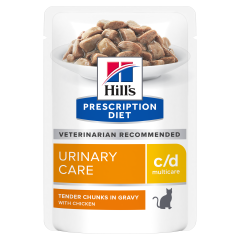 Вологий корм (пауч) для котів Hill's PRESCRIPTION DIET c/d для підтримки здоров’я нирок та сечовидільної системи з куркою , 85 г