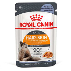 Влажный корм (в соусе) для котов ROYAL CANIN HAIR & SKIN CARE  - поддержание здоровья кожи и блеска шерсти, 85 г