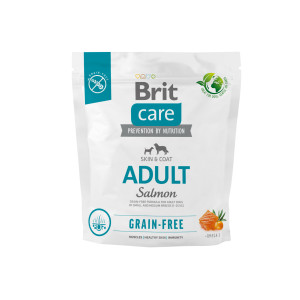 Сухой беззерновой корм Brit Care для собак малых и средних пород, с лососем, 1 кг.