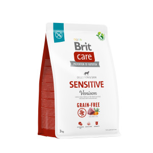 Сухий беззерновий корм Brit Care Sensitive для собак всіх порід - з чутливим травленням, з олениною, 3 кг