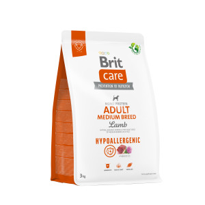 Сухий корм Brit Care Hypoallergenic для собак середніх порід - при небажаних реакціях, з ягням, 3 кг